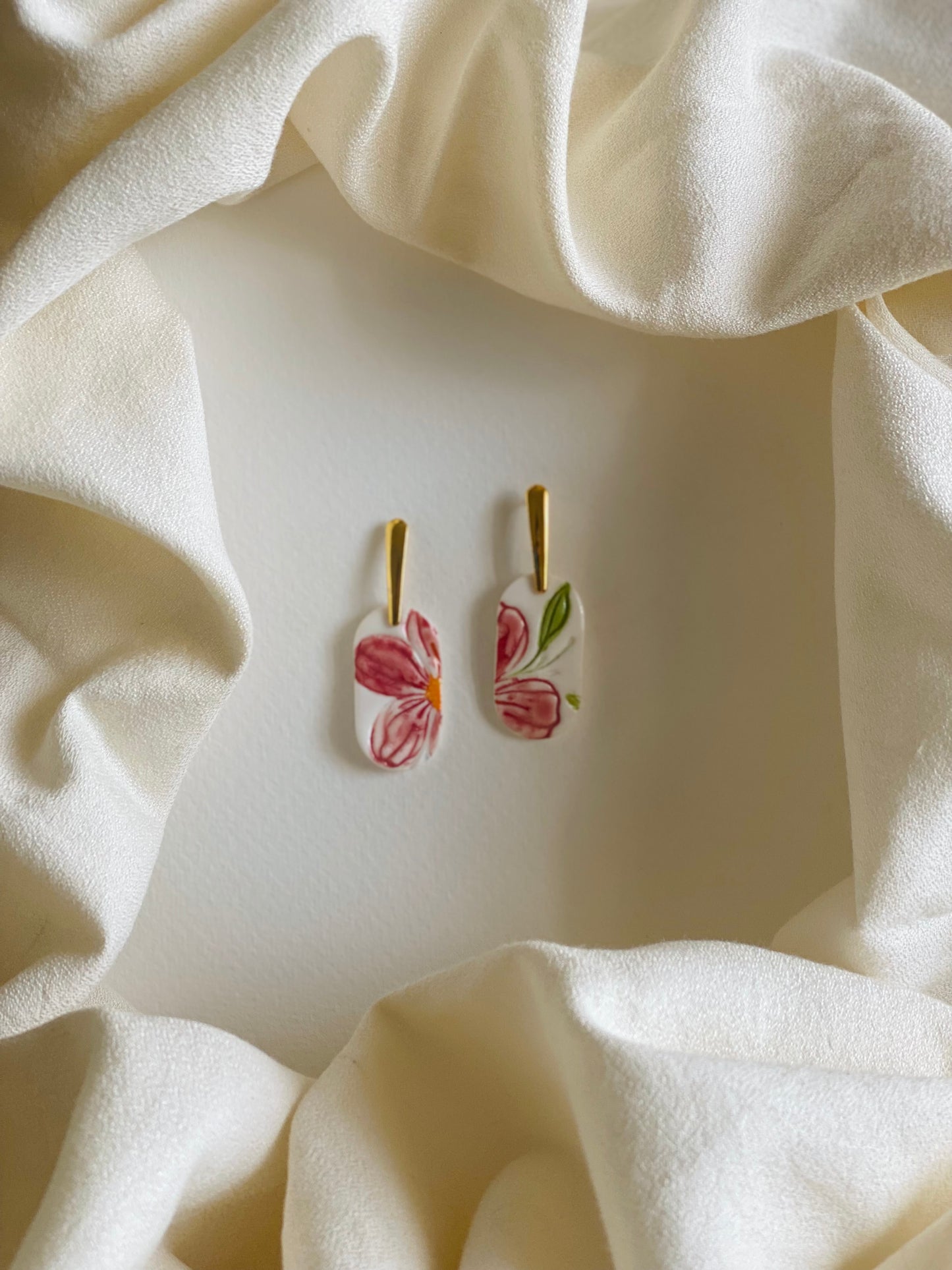 Floral Porcelain Earrings - #13