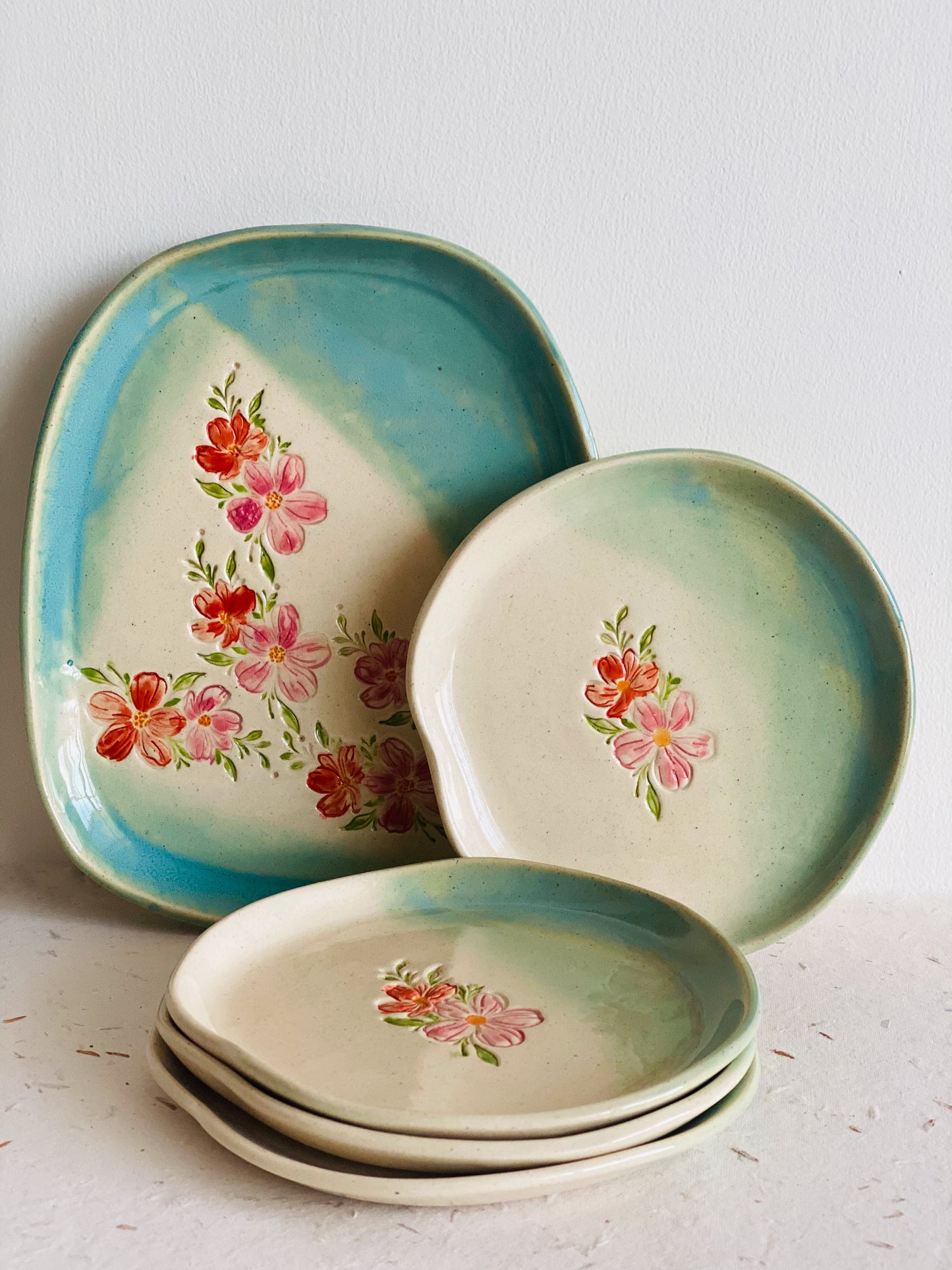 Aqua Bloom Snack Plate
