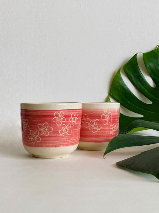 Ruby Blossom Teacups