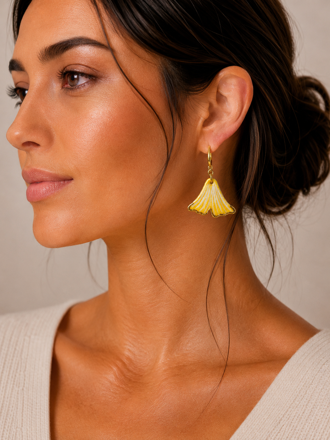 Floral Porcelain Earrings - #14