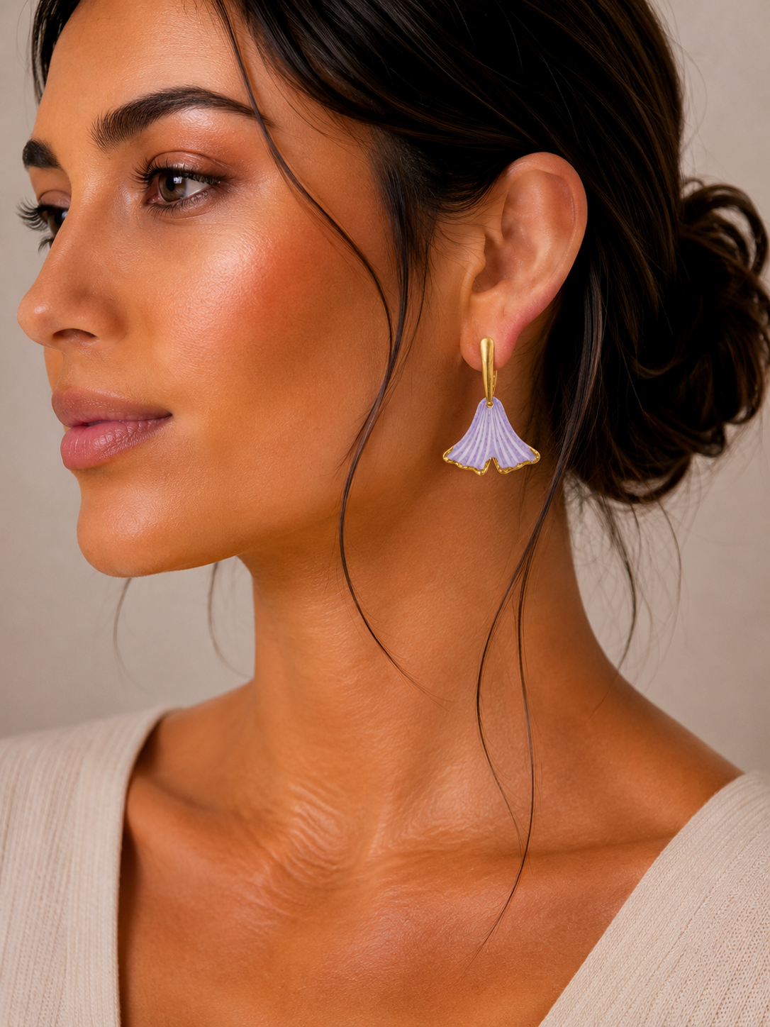 Floral Porcelain Earrings - #14