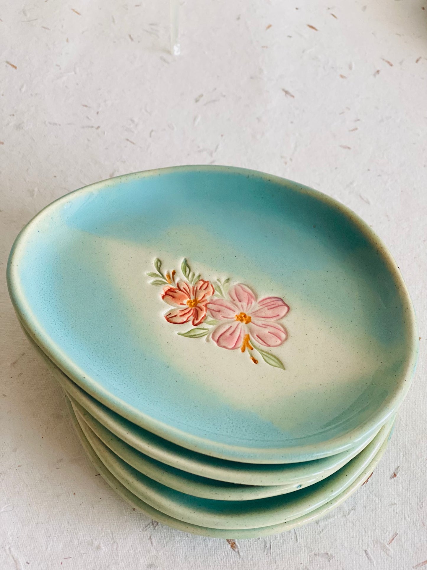 Aqua Bloom Tea Plate