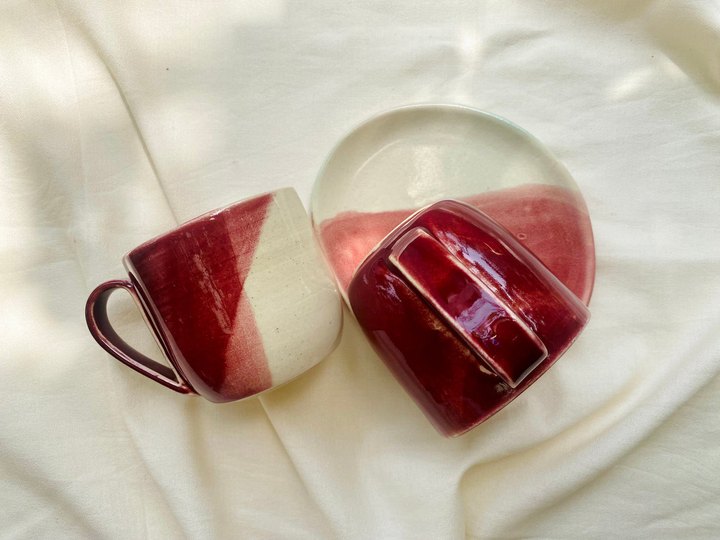 Burgundy Bliss Mug & Tea plate