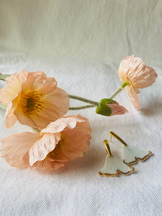 Floral Porcelain Earrings - #14