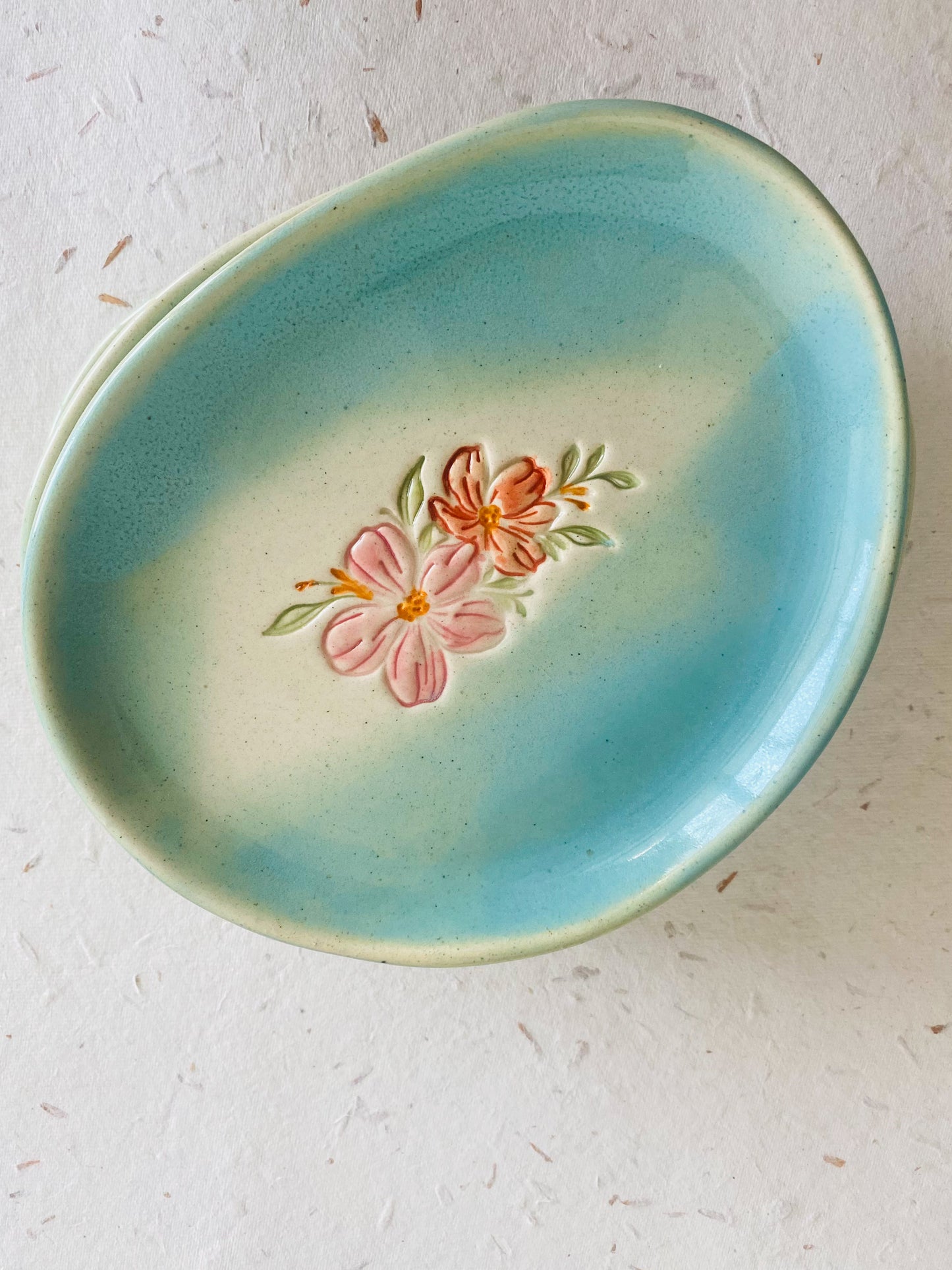 Aqua Bloom Tea Plate