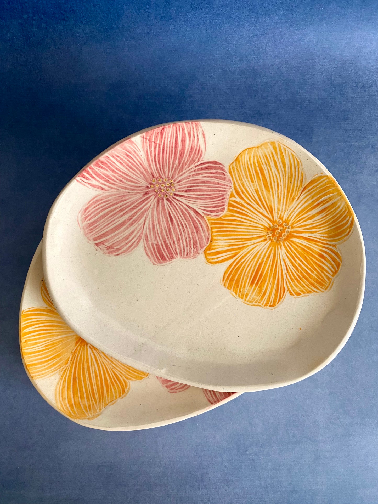 Summer Rose Platter Set